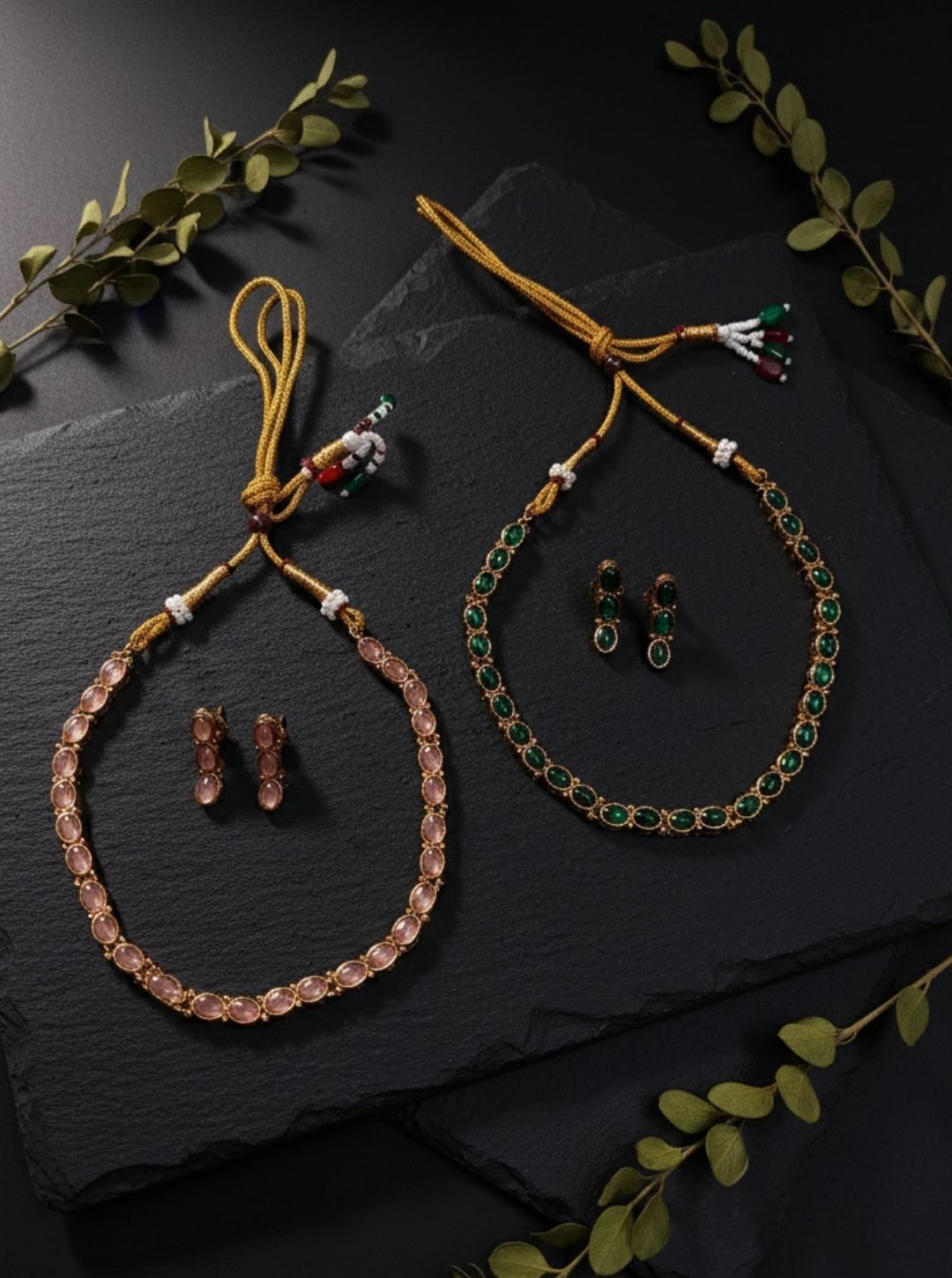 EMERALD CZ STATEMENT NECKLACE