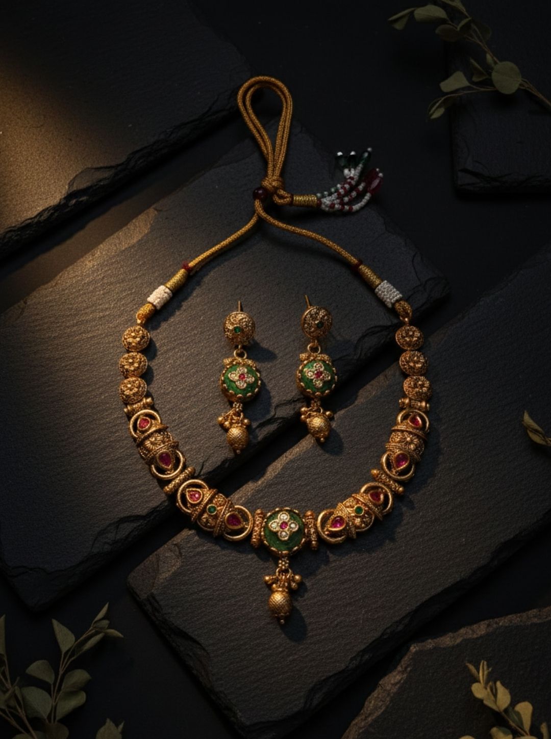 ANTIQUE FLORAL TEMPLE NECKLACE