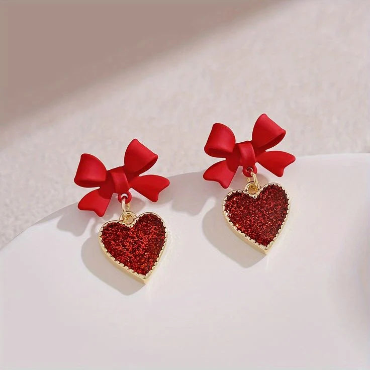 HEART & BOW EARRINGS