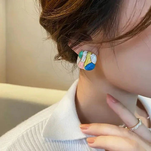 PASTEL MOSAIC SQUARE EARRINGS