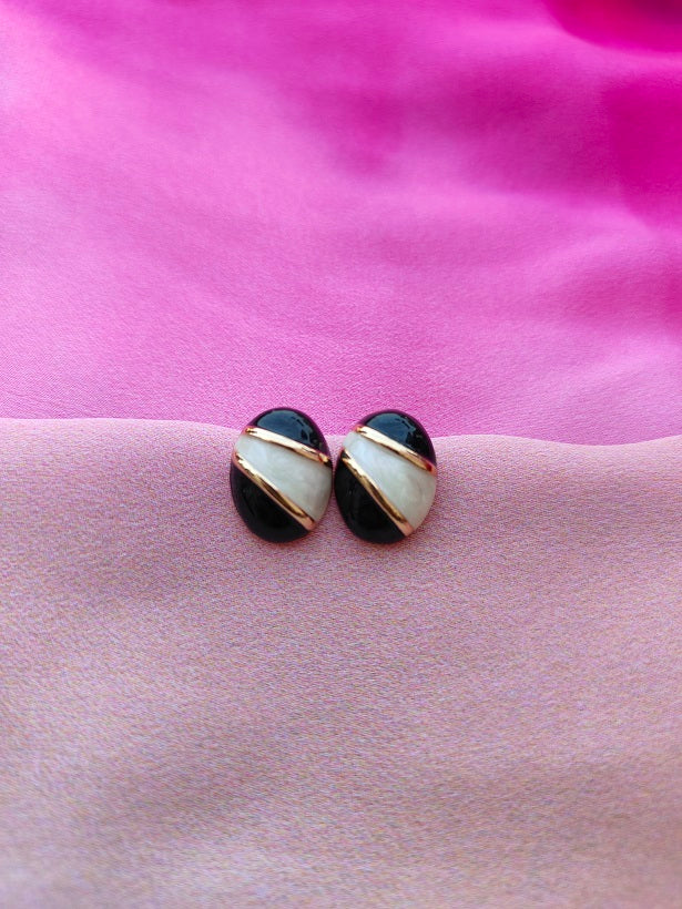 6COLOR OVAL DUOTONE EARRINGS