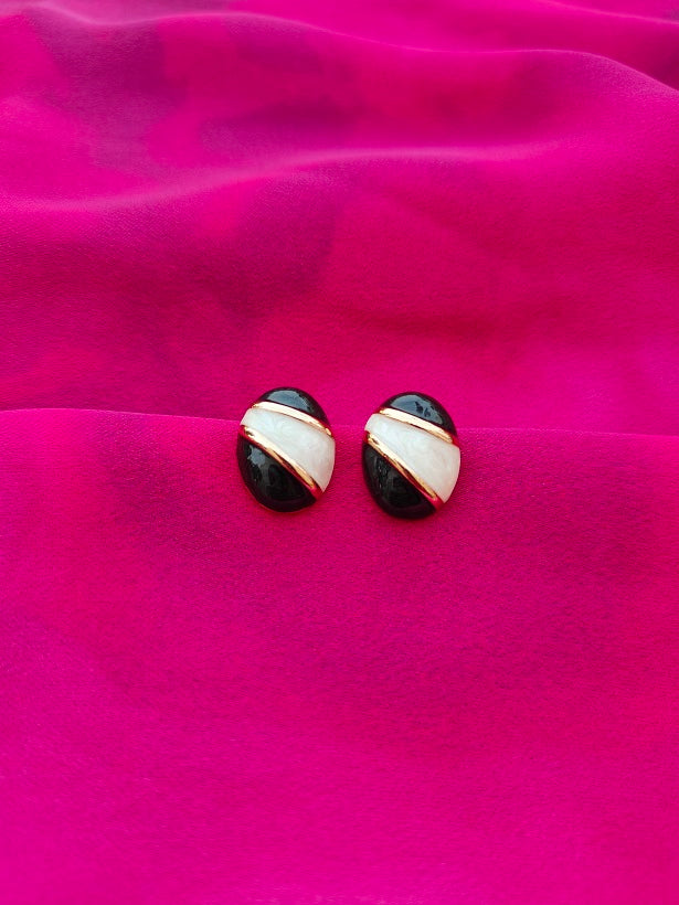 6COLOR OVAL DUOTONE EARRINGS