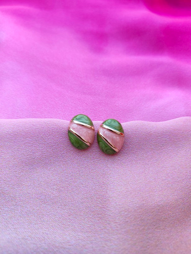 6COLOR OVAL DUOTONE EARRINGS