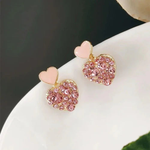 BLING BLOGGER HEART EARRINGS