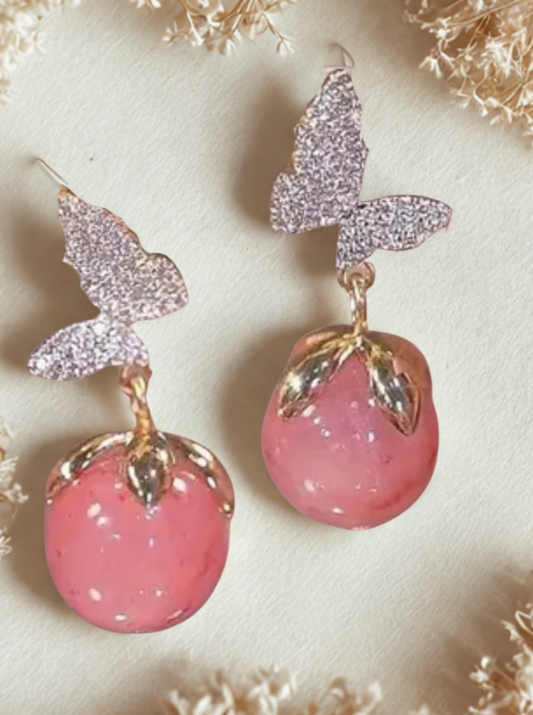 FLUTTER-CHERRY DROP EARRINGS