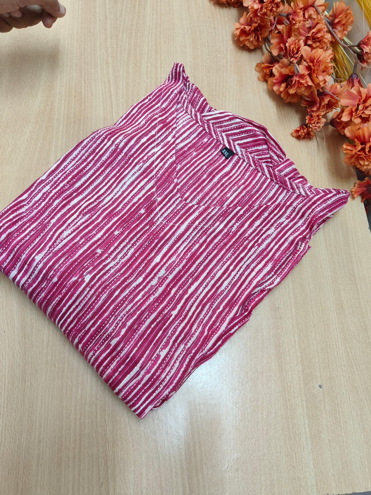 PINK STRIPE COTTON MAXI