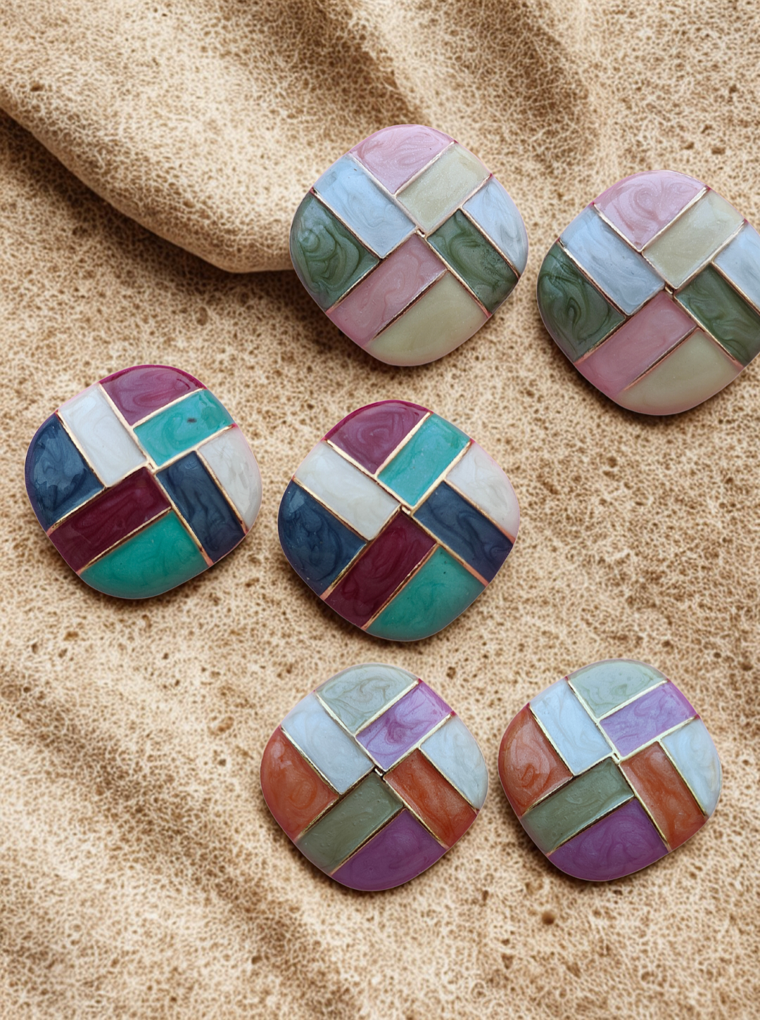 VINTAGE JEWEL TONE EARRINGS