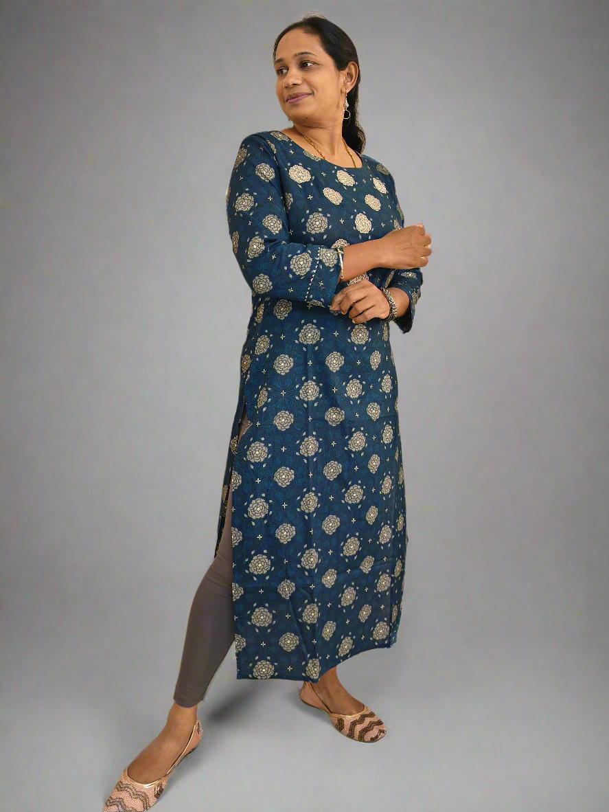 INDIGO BLUE COTTON KURTI