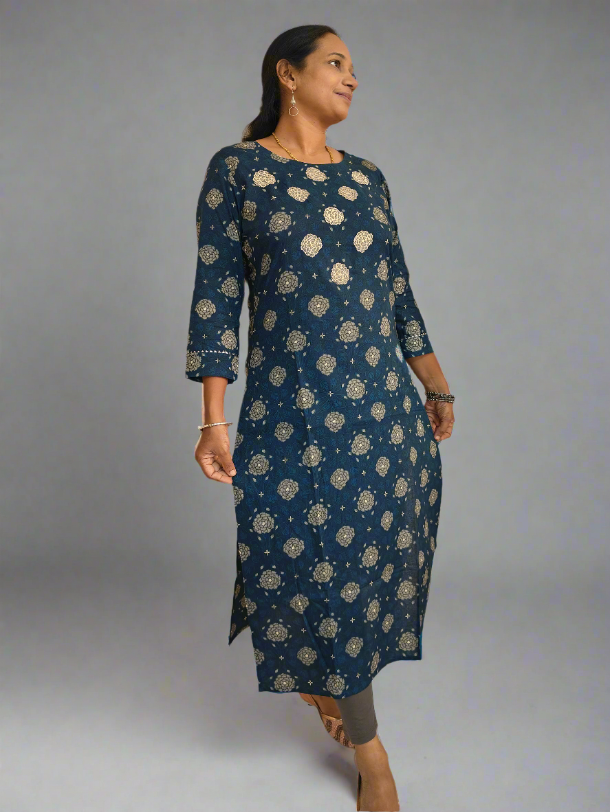 INDIGO BLUE COTTON KURTI