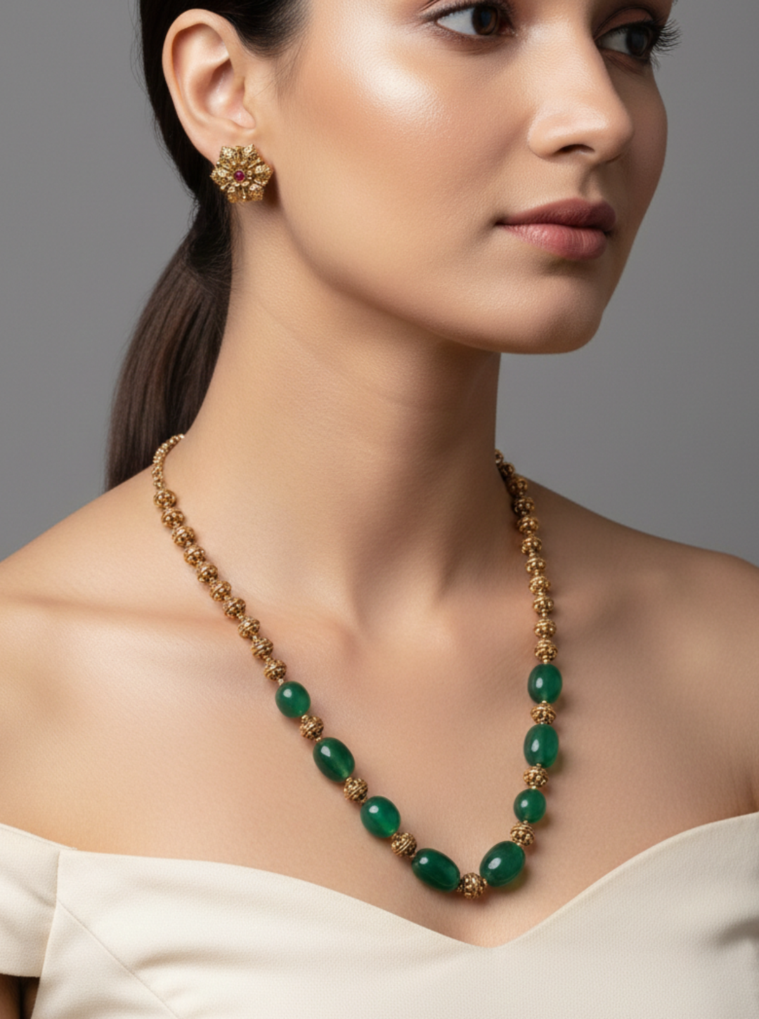RIYA GREEN BEADED NECKLACE
