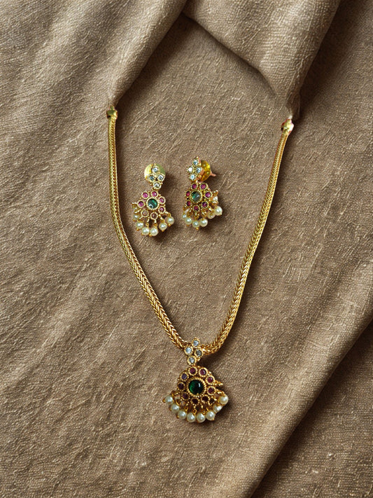 FLORAL CHAIN PENDANT NECKLACE