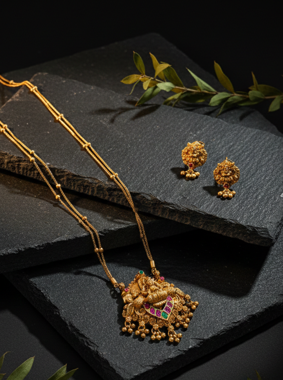 MEENAKSHI TEMPLE NECKLACE SET