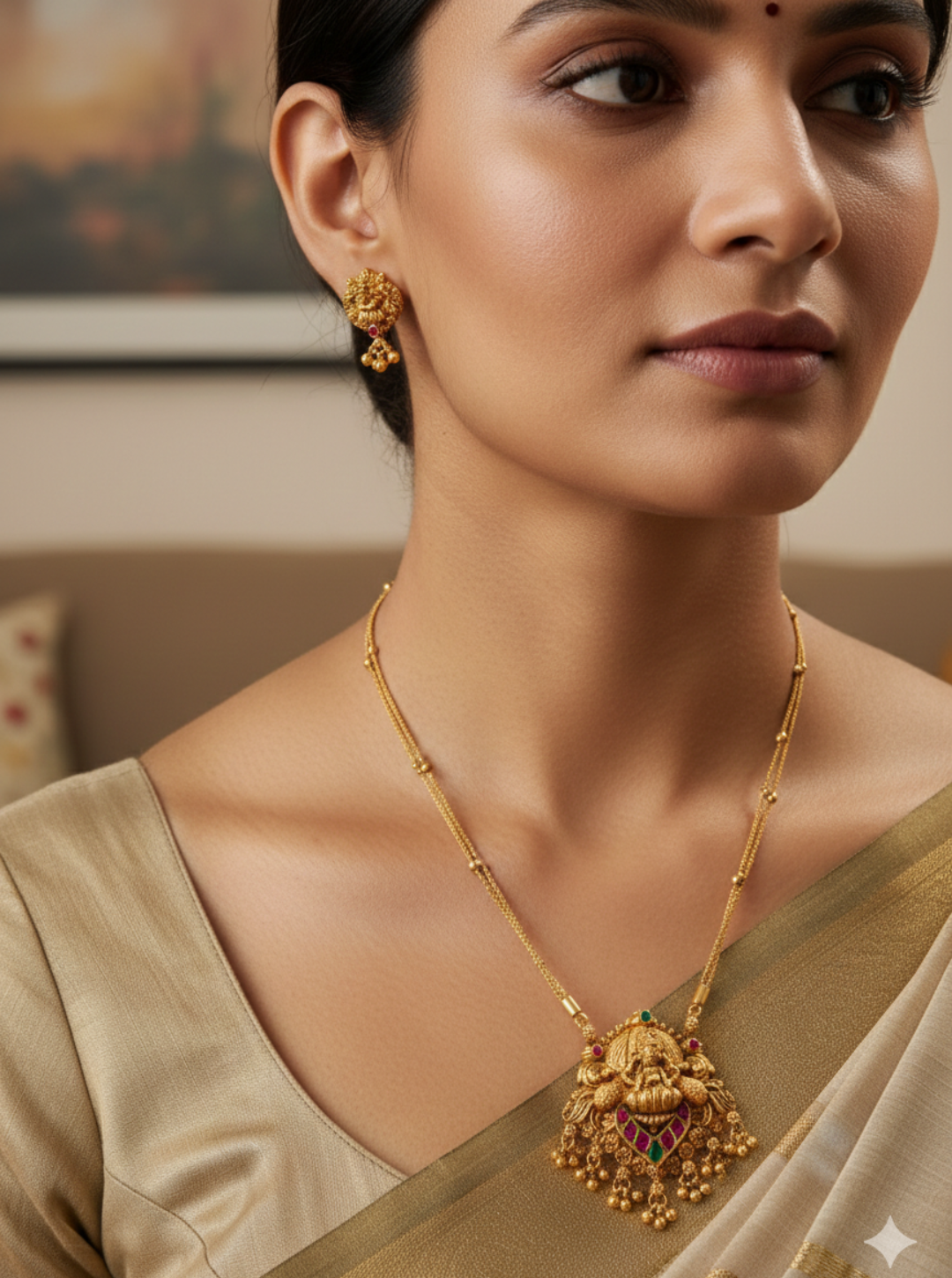 MEENAKSHI TEMPLE NECKLACE SET