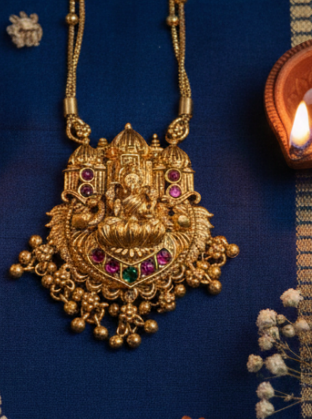 NANDHITA TEMPLE CHAIN PENDANT SET