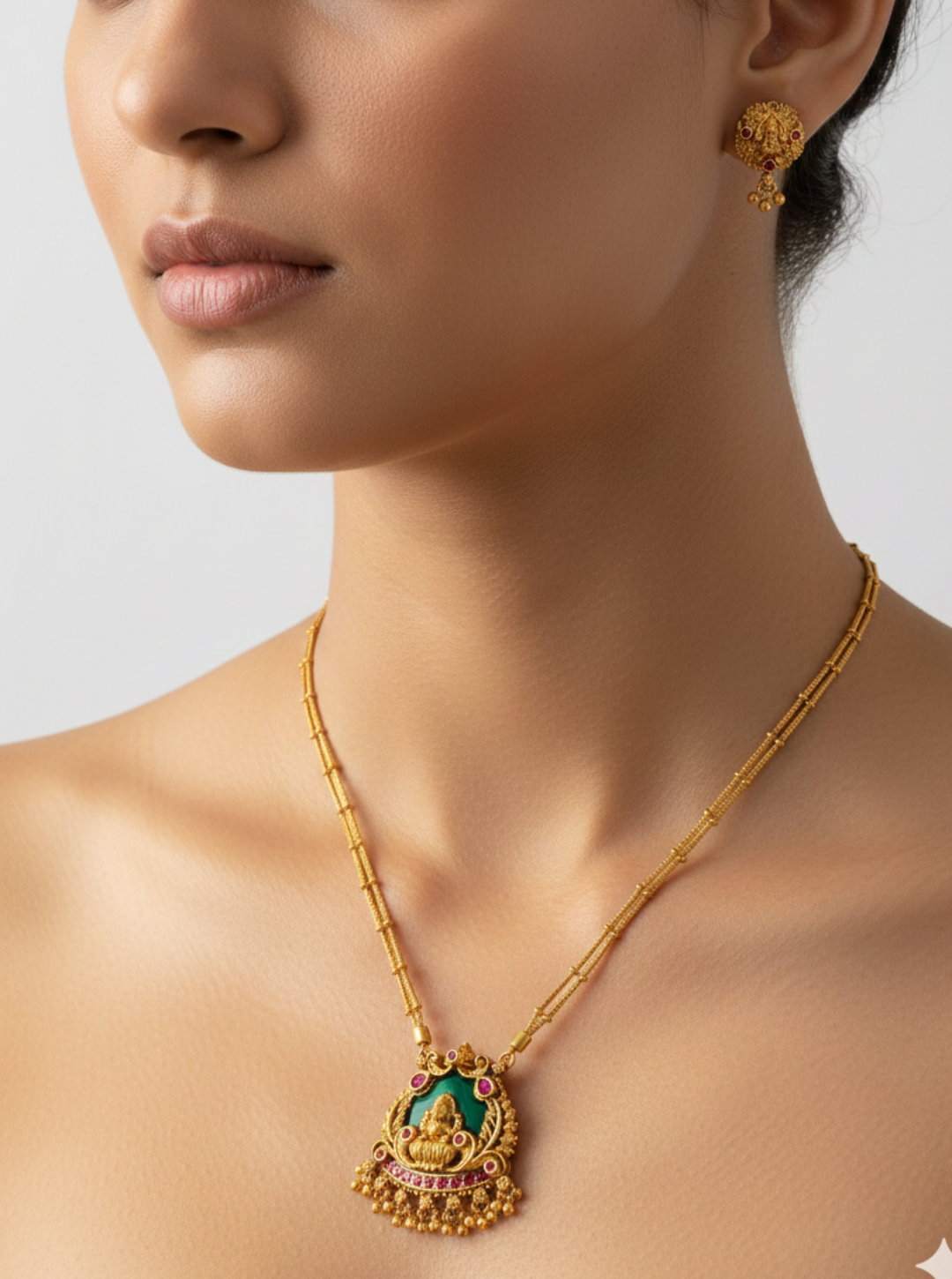 ANVITHA TEMPLE PENDANT NECKLACE SET