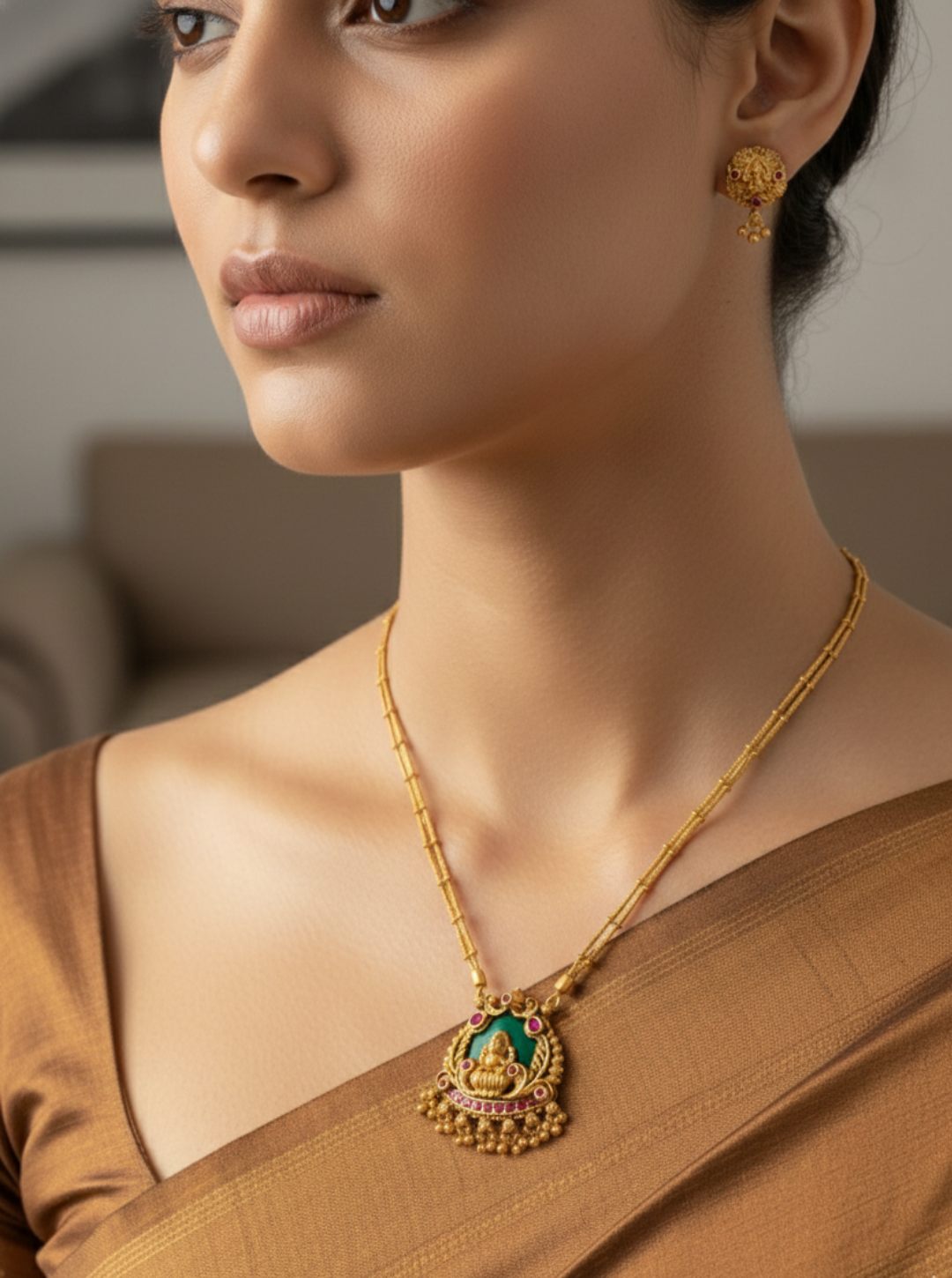 ANVITHA TEMPLE PENDANT NECKLACE SET