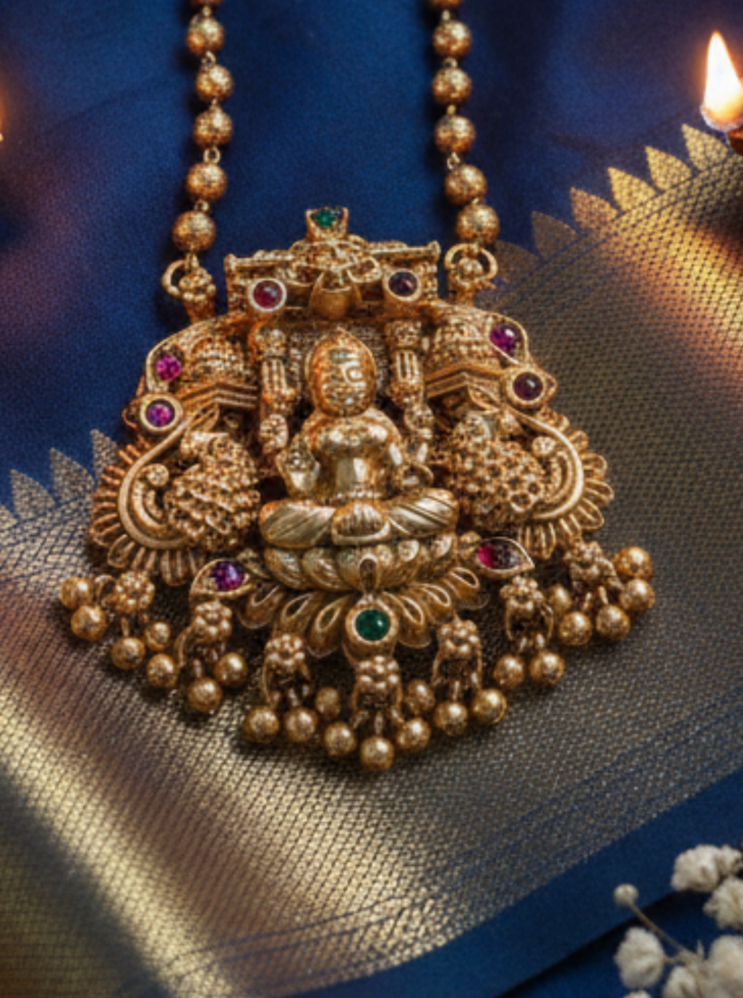 TANIRIKHA TEMPLE BALL CHAIN NECKLACE SET