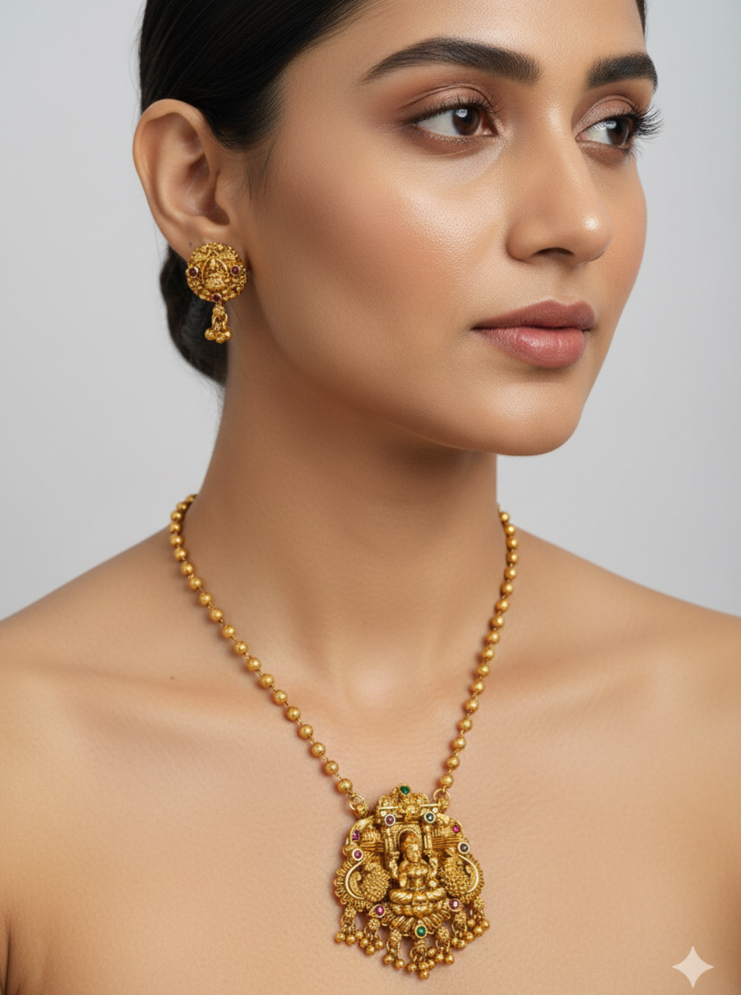 TANIRIKHA TEMPLE BALL CHAIN NECKLACE SET