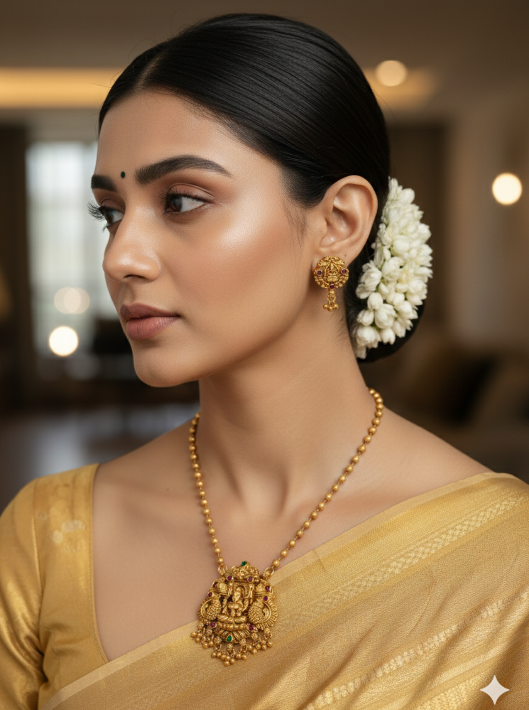 TANIRIKHA TEMPLE BALL CHAIN NECKLACE SET