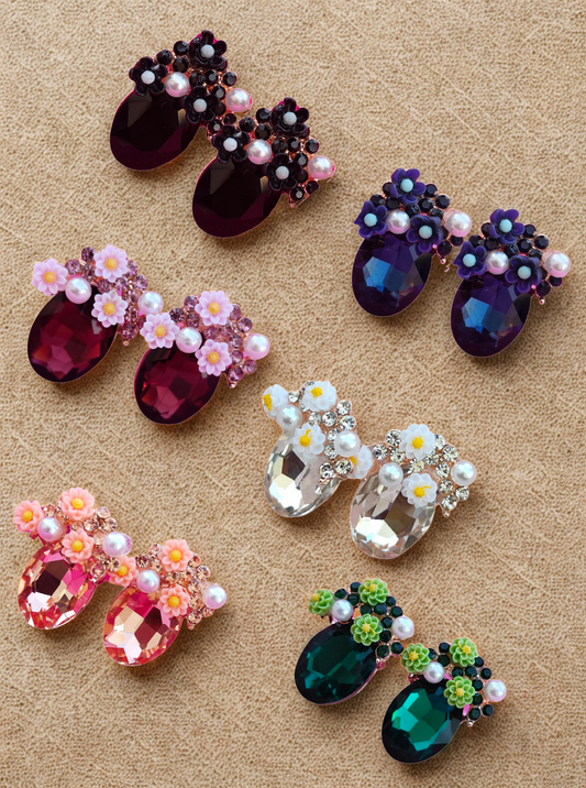 CRYSTAL FLORET EARRINGS