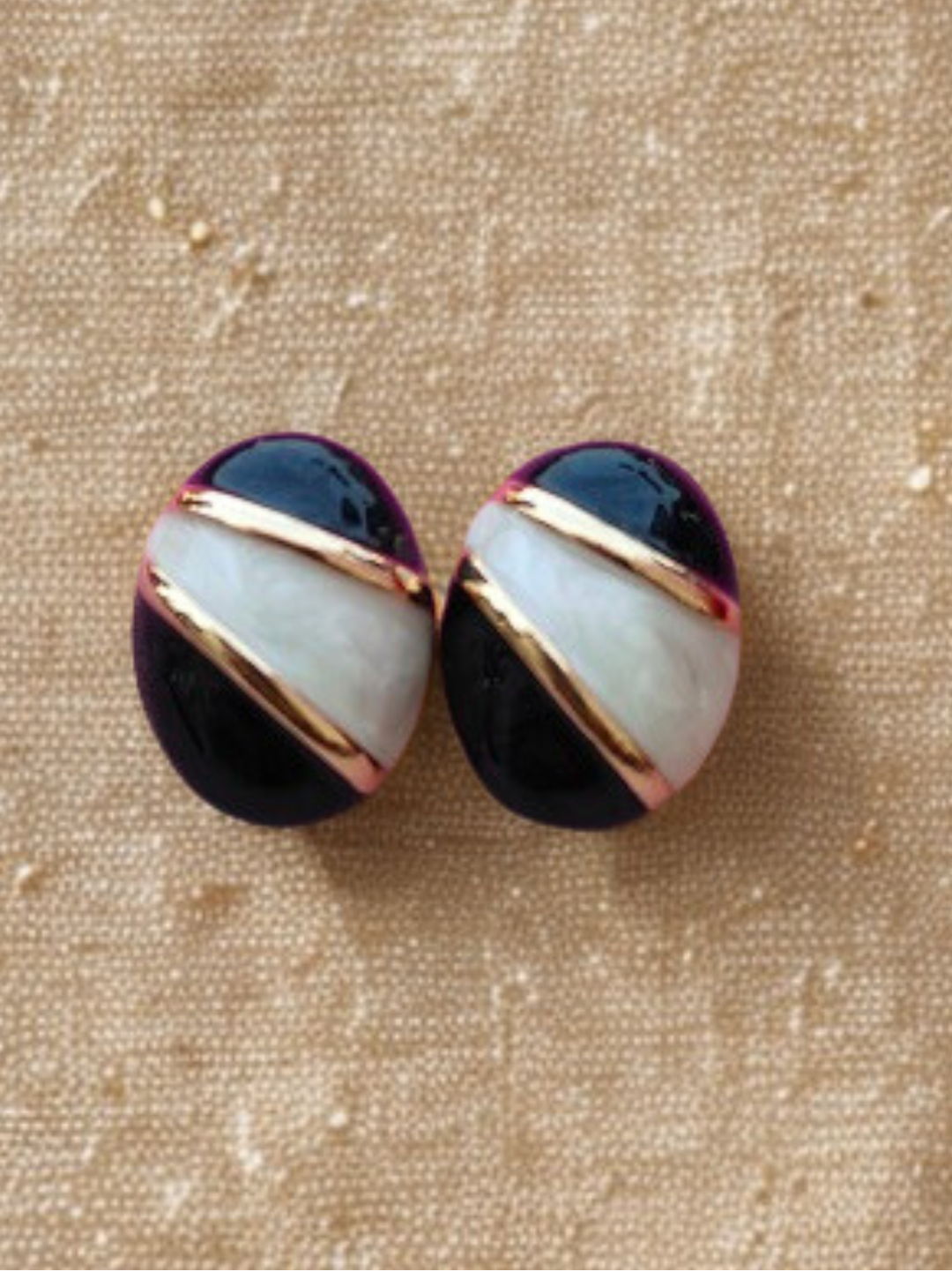 6COLOR OVAL DUOTONE EARRINGS