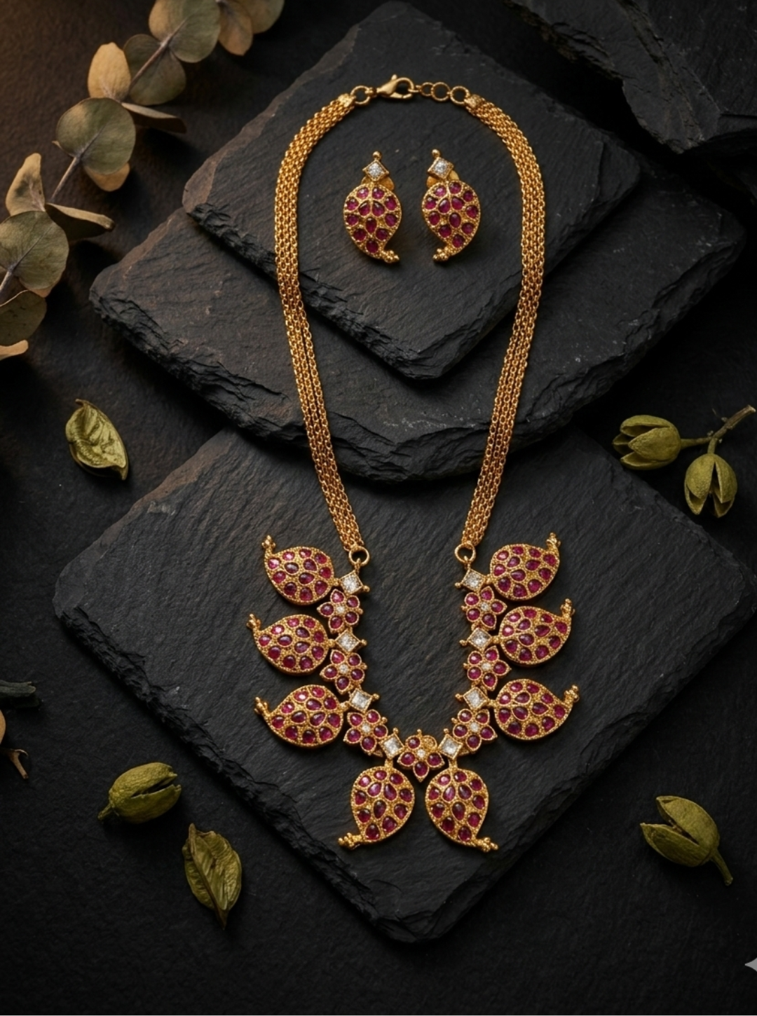 red stone necklace