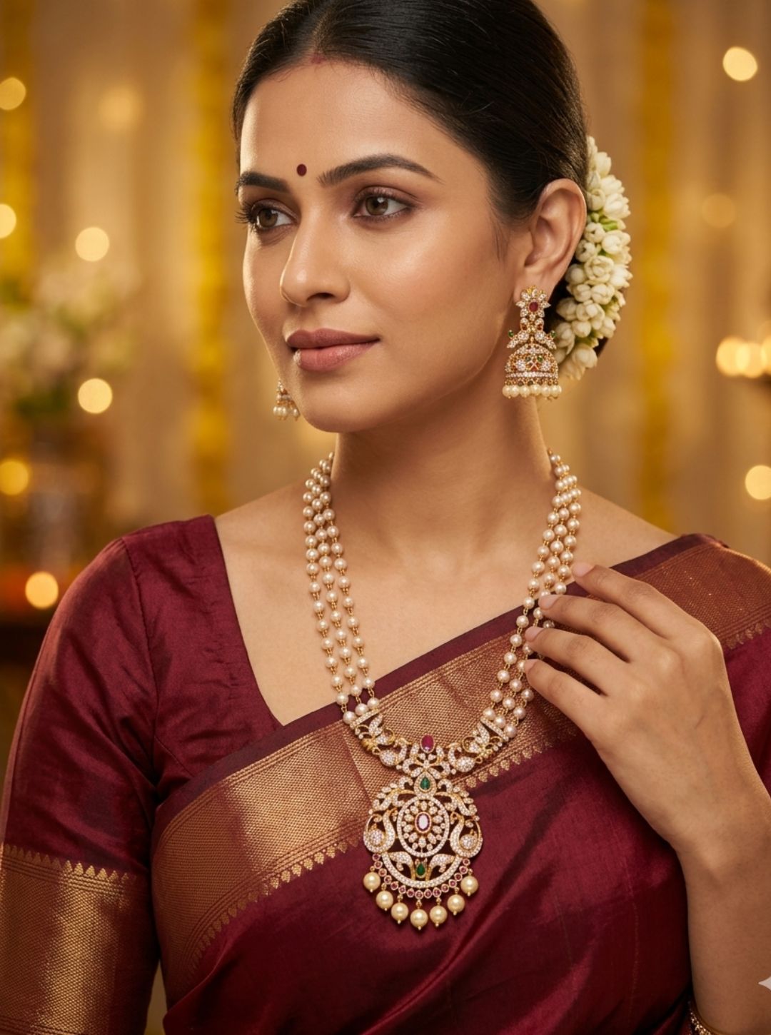 Bridal jhumka jewellery set