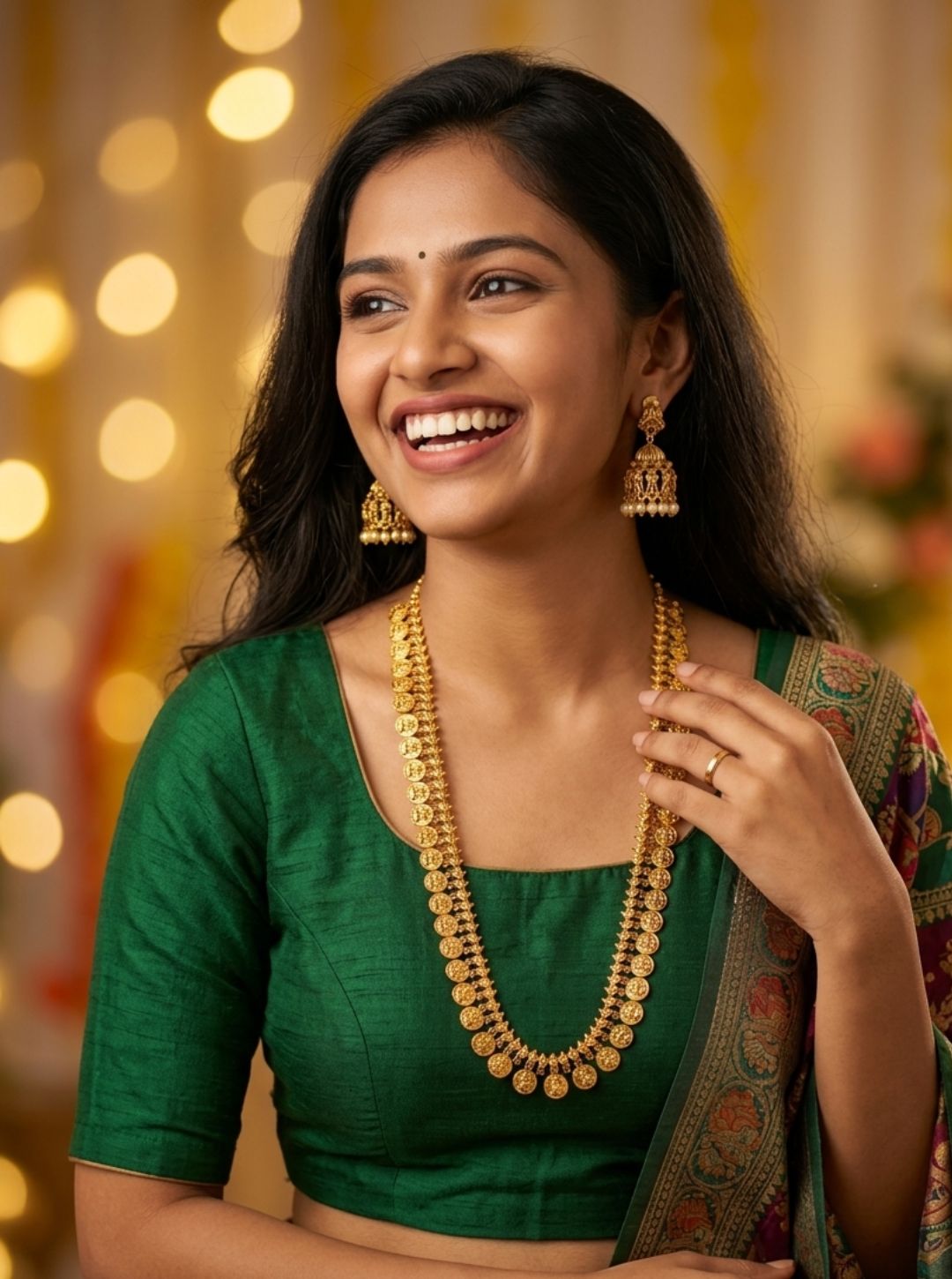 Ethnic jewellery set with coin detailing