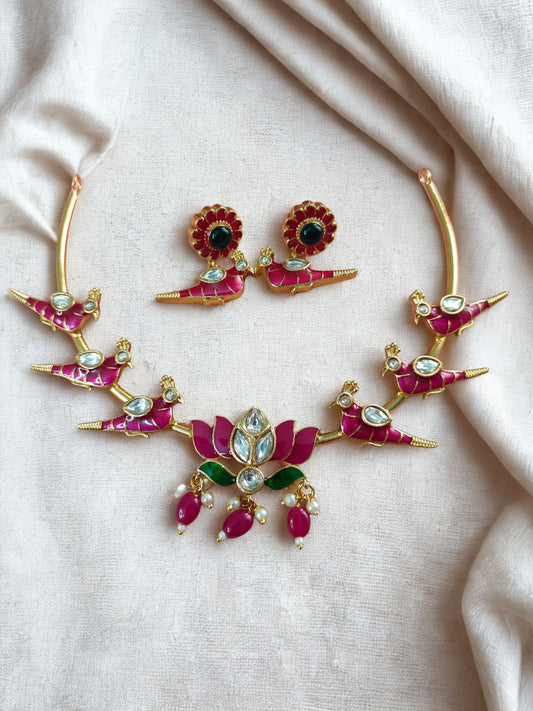 lotus motif necklace