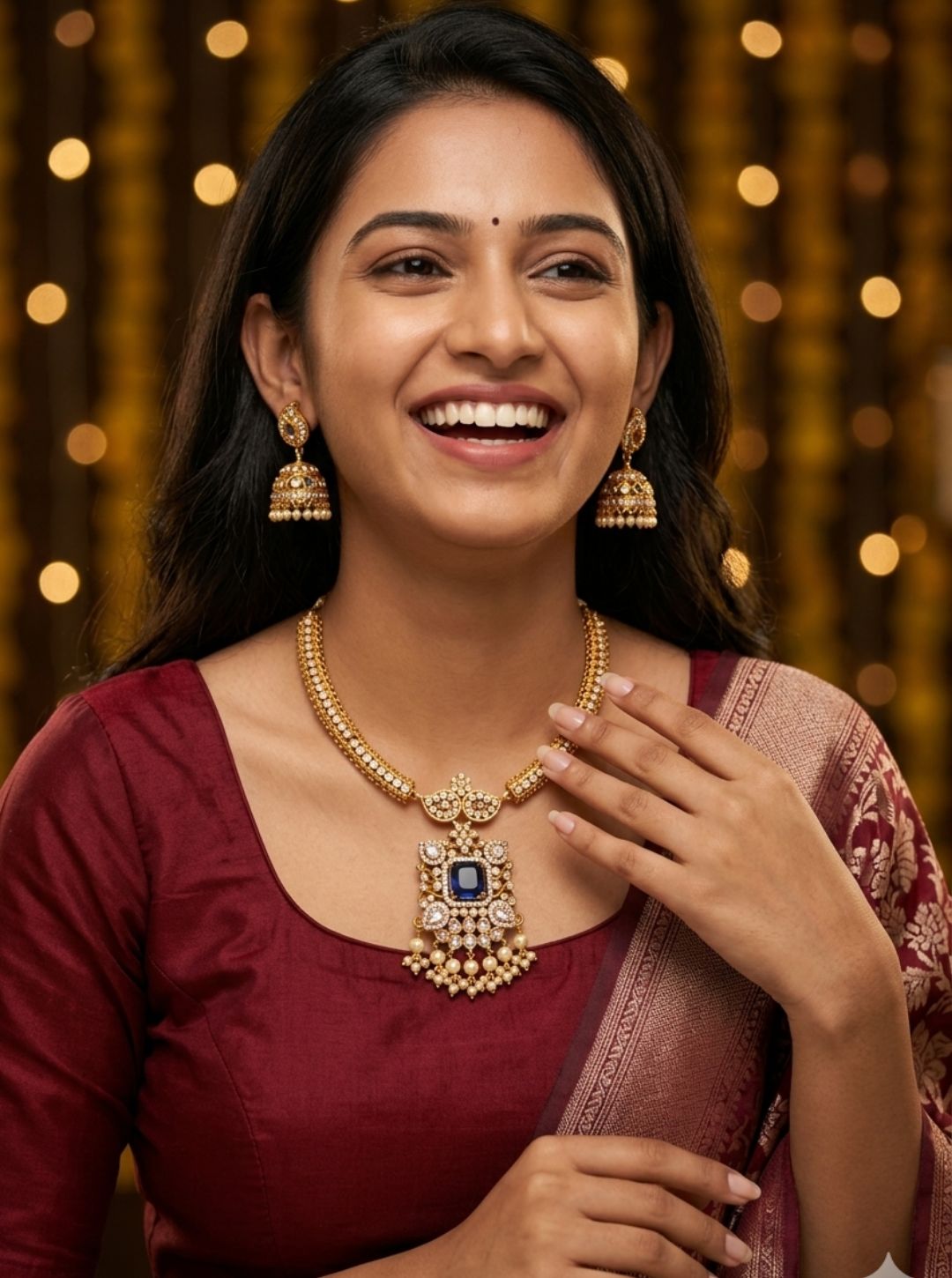 blue stone bridal jewellery set