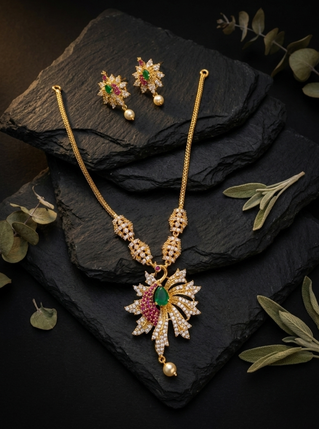 RITHIKA PEACOCK BLOOM DIAMOND NECKLACE