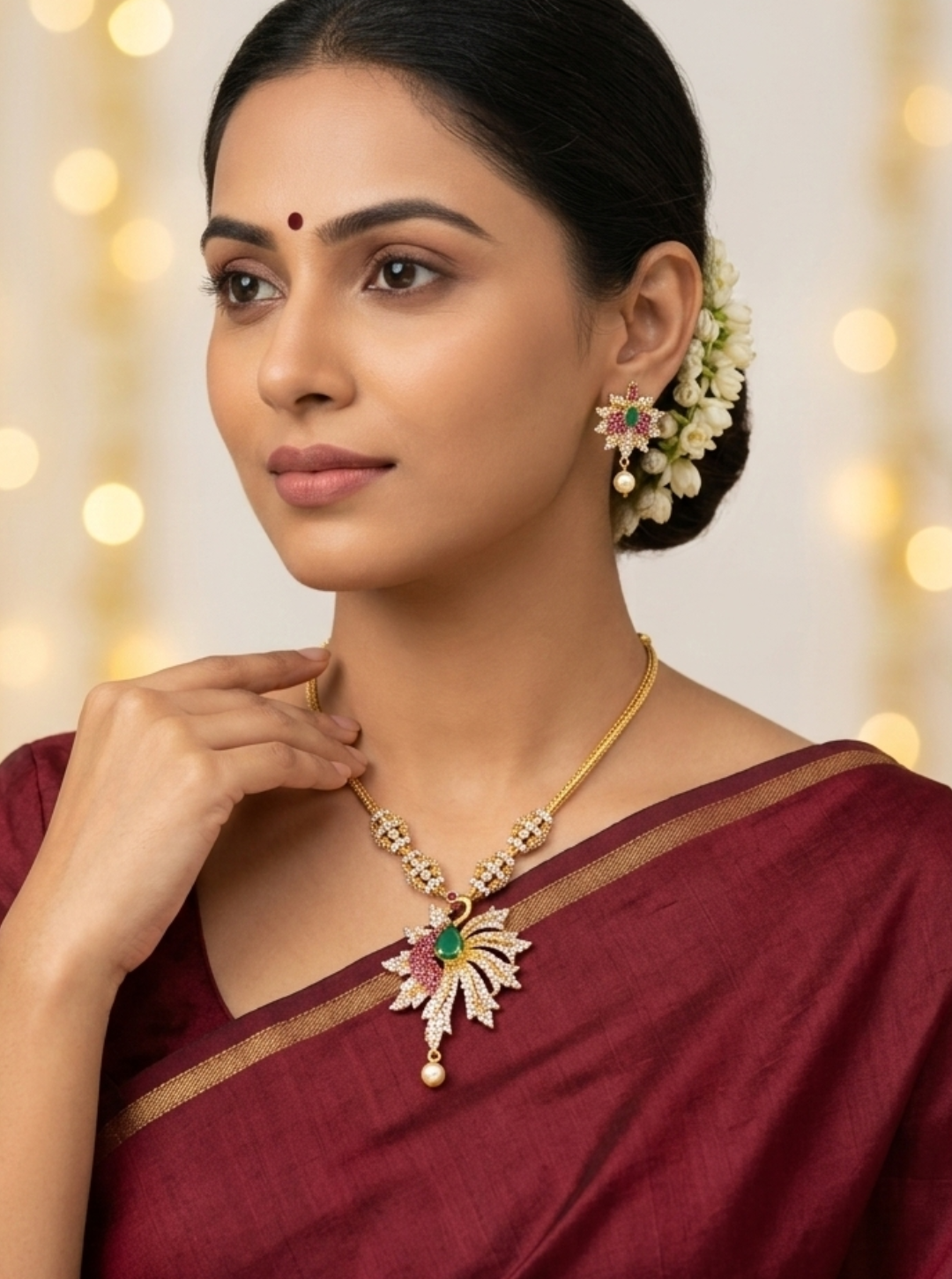 RITHIKA PEACOCK BLOOM DIAMOND NECKLACE
