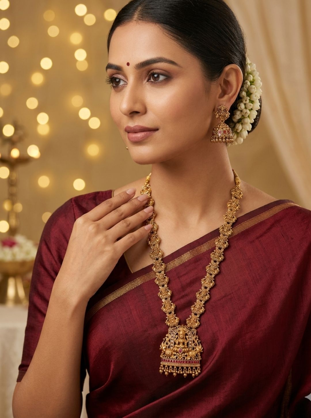 traditional indian temple jewellery set