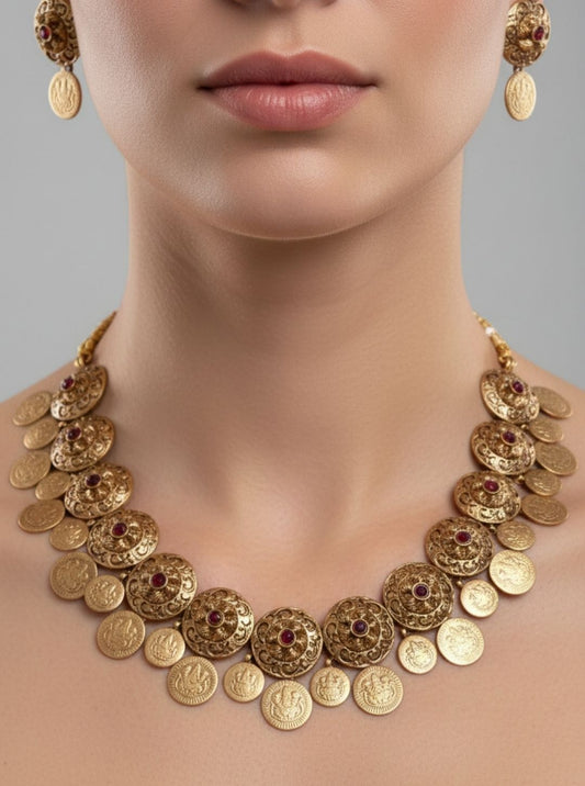 ANTIQUE COIN LAYERED NECKLACE