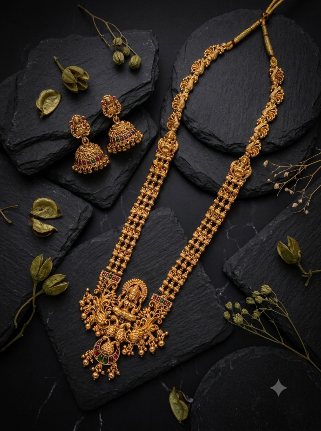 Lakshmi temple haram necklace for women