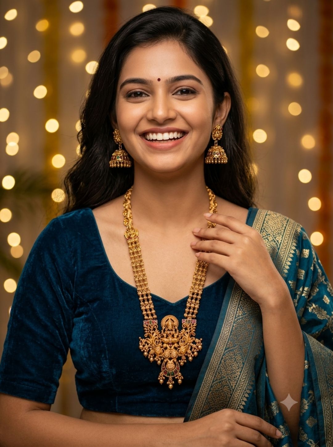 South Indian bridal temple jewelry necklace