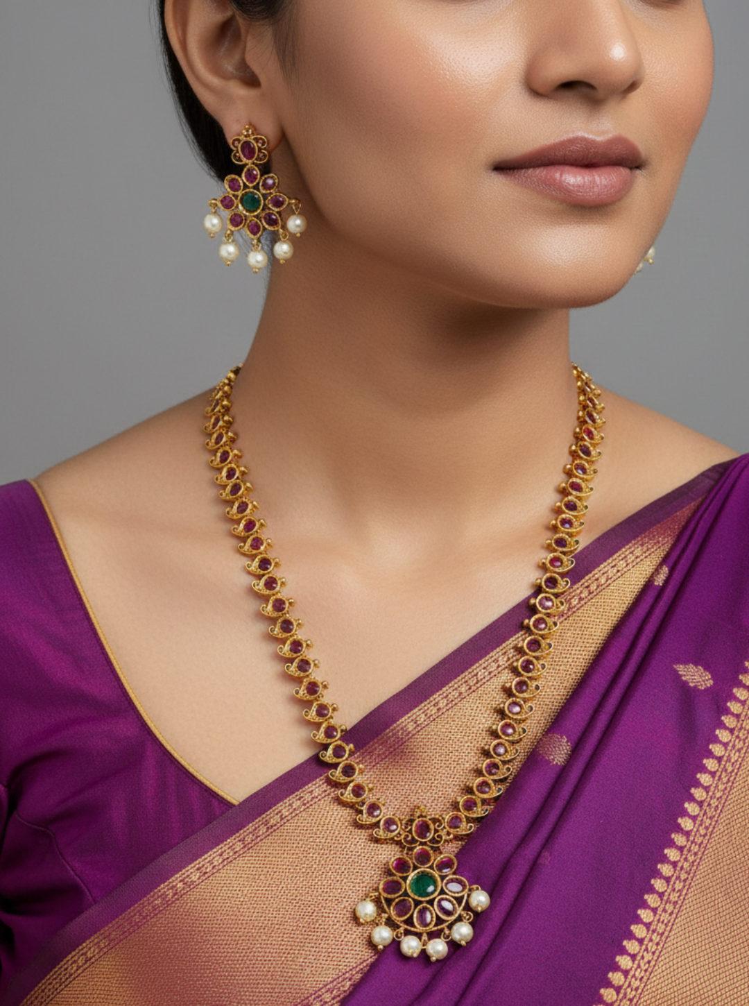 VAIDEHI TEMPLE PENDANT NECKLACE