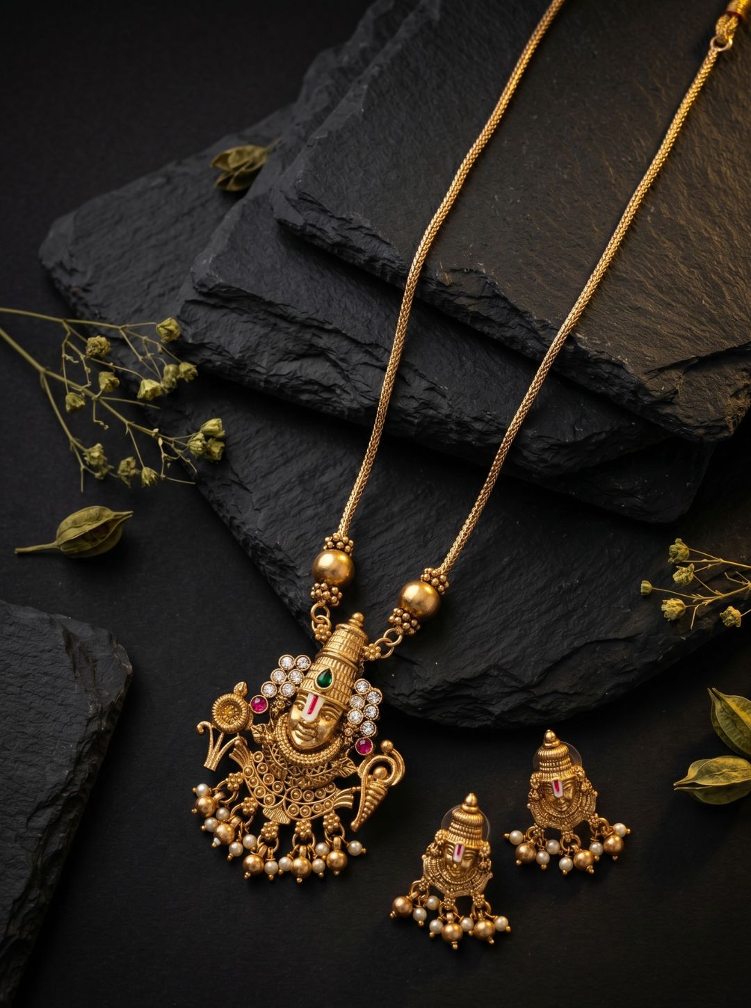 Srinivasa temple necklace set for women