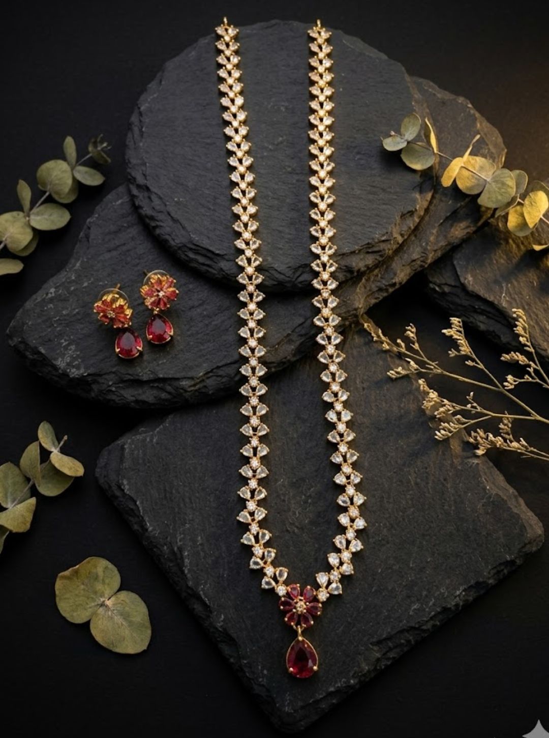 LAVANYA RUBY BLOSSOM NECKLACE