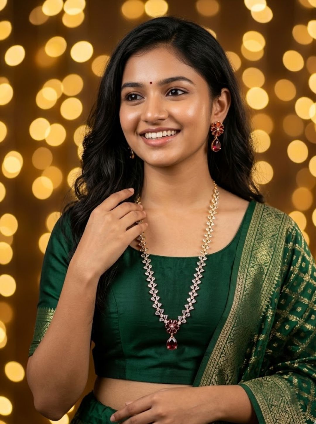 LAVANYA RUBY BLOSSOM NECKLACE
