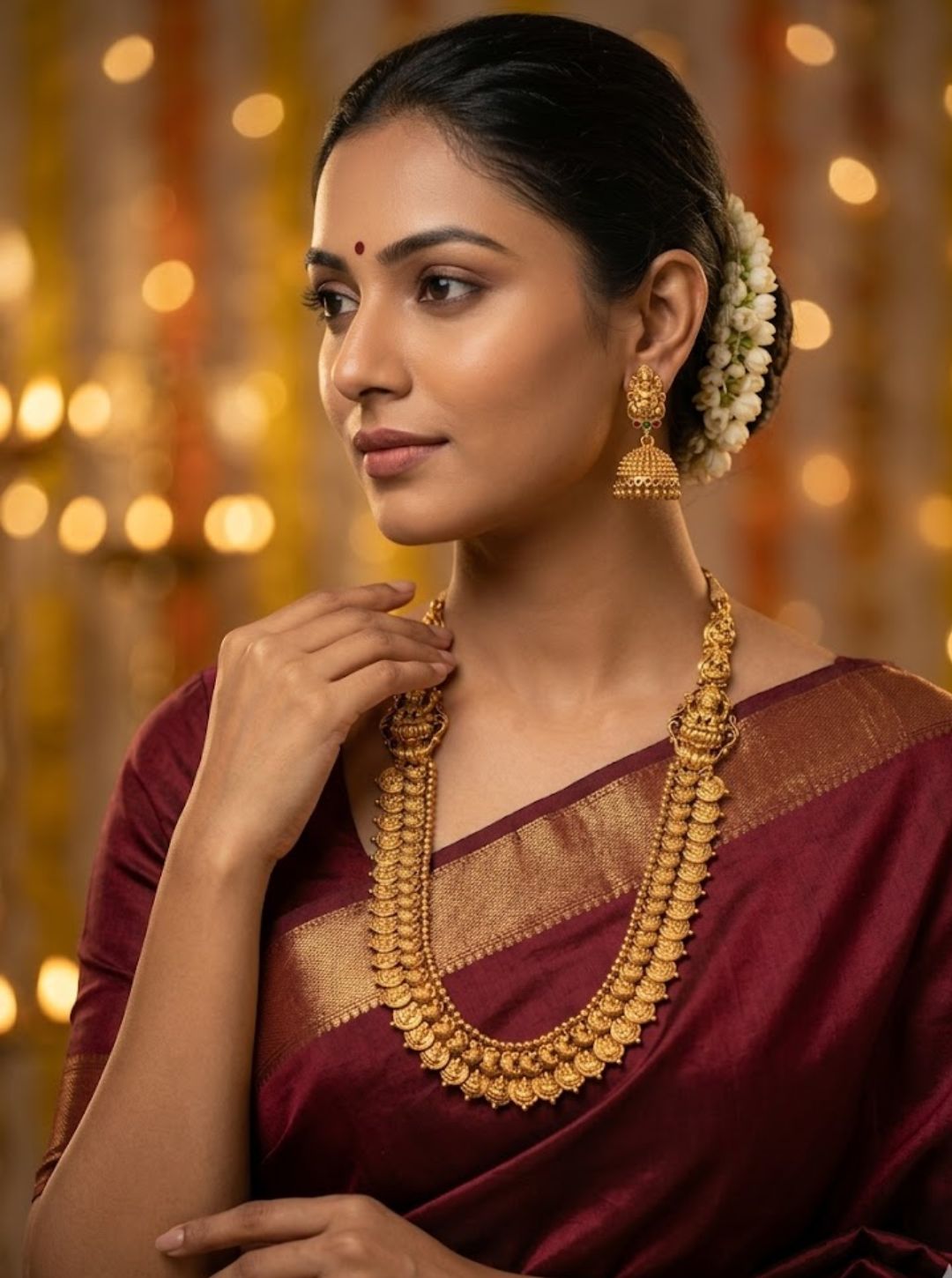 Antique gold bridal necklace set