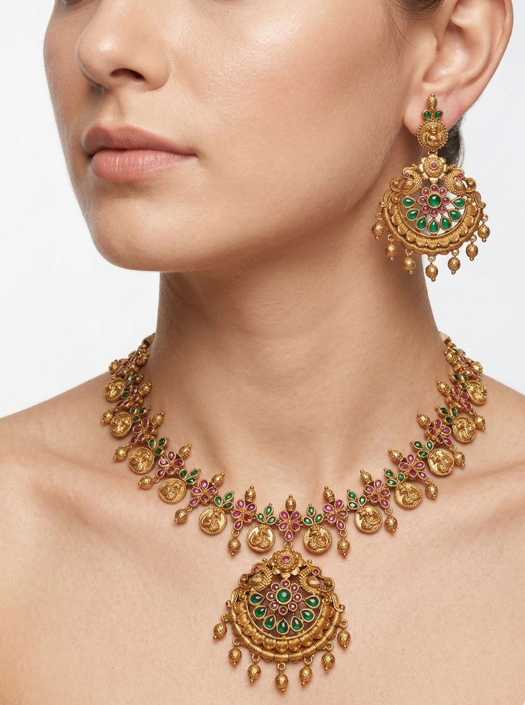 ANTIQUE PEACOCK COIN NECKLACE