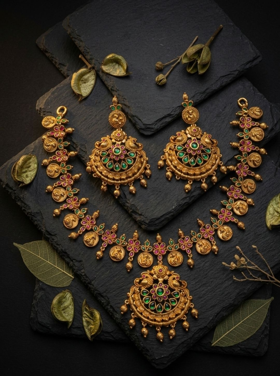 ANTIQUE PEACOCK COIN NECKLACE