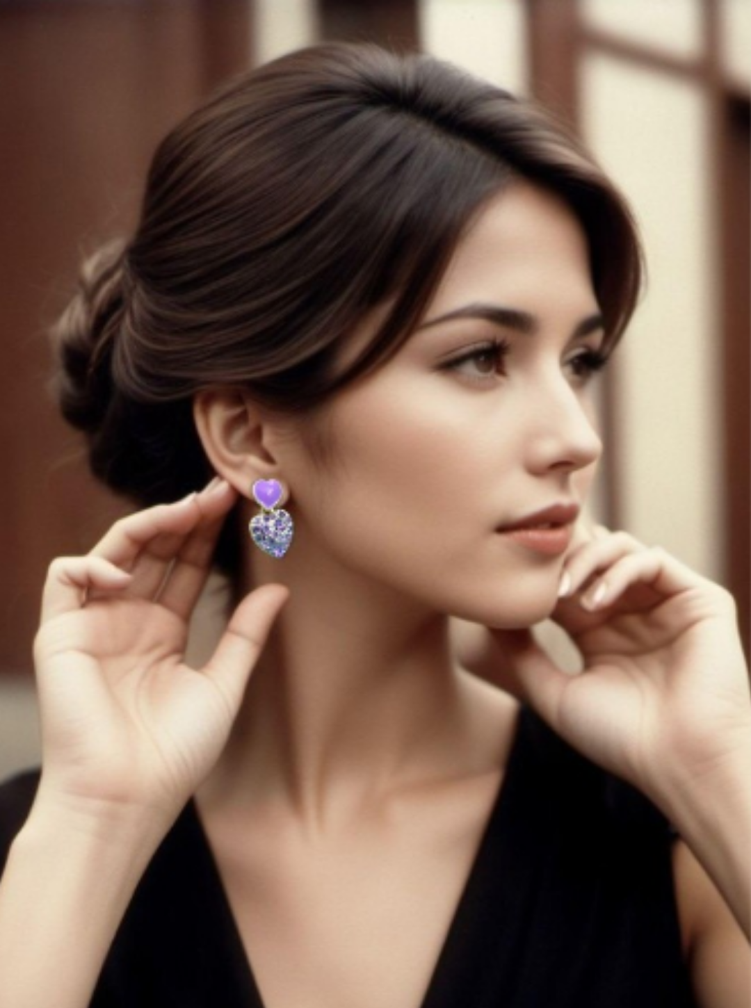 Casual glam lilac heart earrings for birthdays and gifting – Ladybreeze