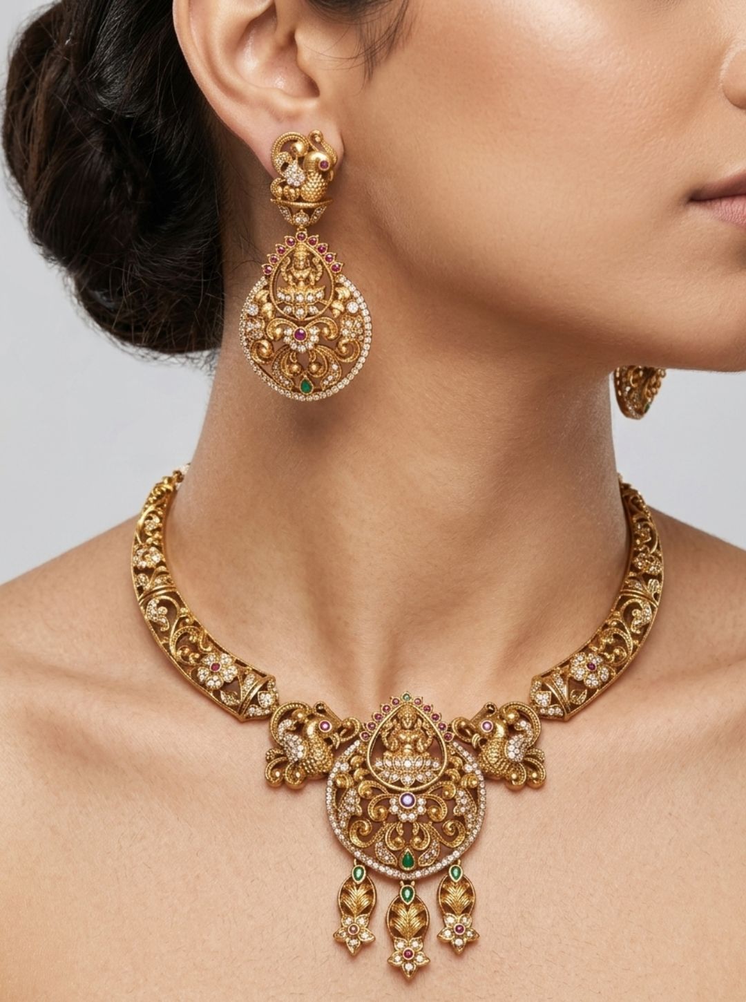 GRAND PEACOCK LAKSHMI NECKLACE