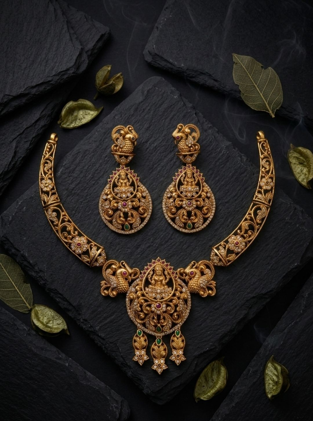 GRAND PEACOCK LAKSHMI NECKLACE