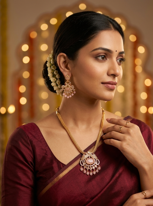 NAVISHAA PINK ELEGANCE NECKLACE