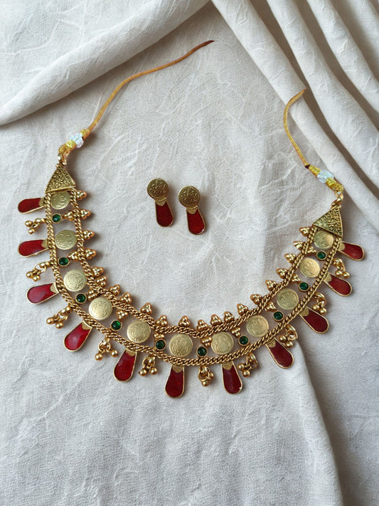 antique gold choker necklace