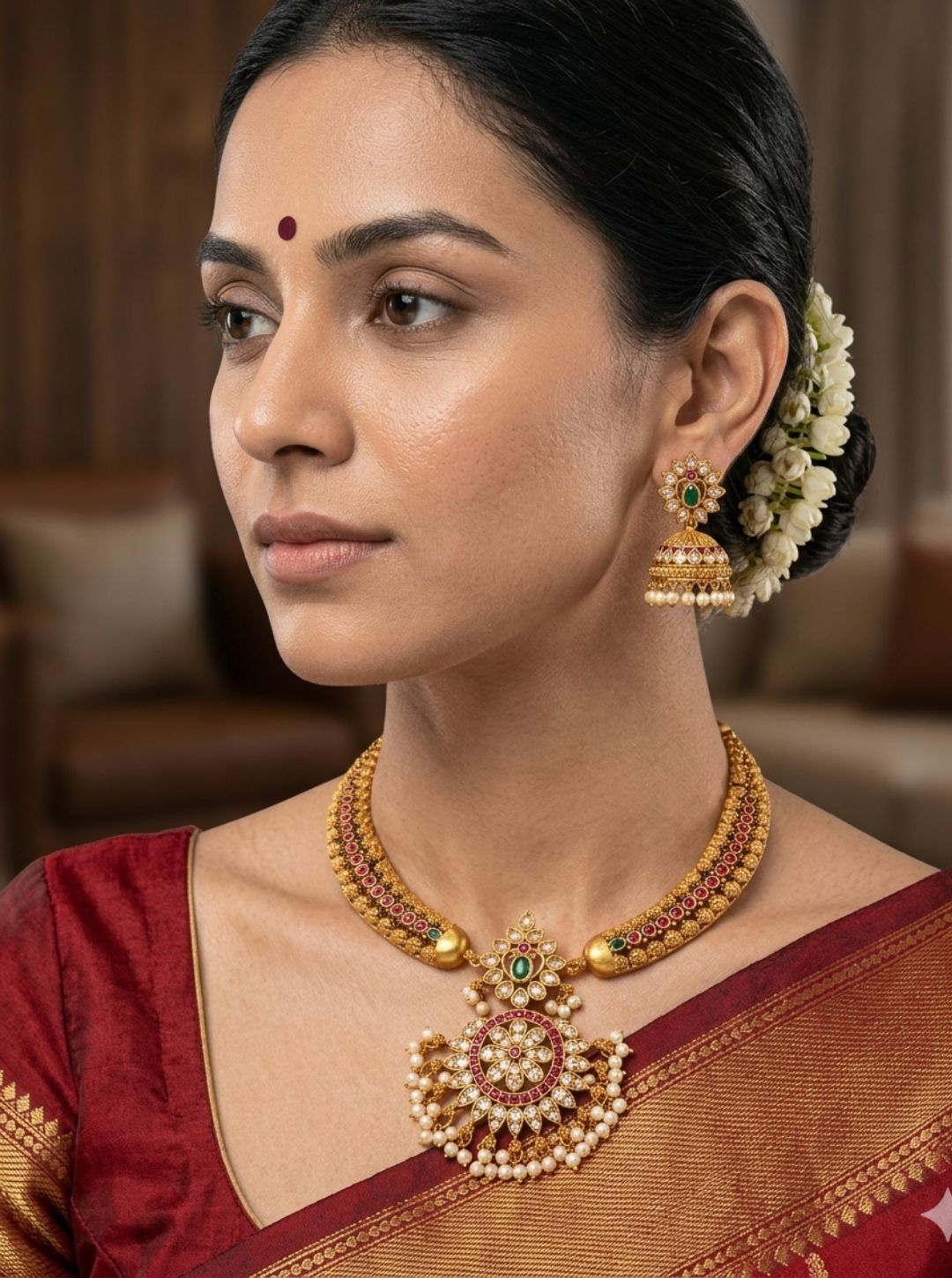 Temple pearl necklace