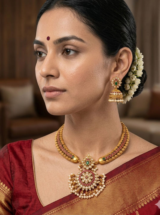 Temple pearl necklace